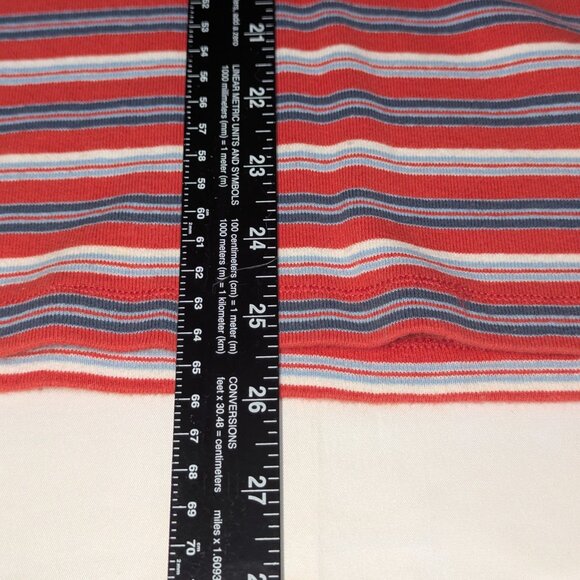 VINTAGE POLO JEANS Company Shirt Ralph Lauren Mens Large Blue / Red Striped Y2K - Picture 7 of 9